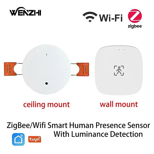 

Zigbee WLAN mmwave Bewegungssensor für menschliche Anwesenheit mit Helligkeits-/Entfernungserkennung 5/110/220 V Tuya Smart Life Hausautomation