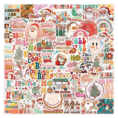 

110pcs Christmas Stickers Graffiti Stickers Laptop Stickers Skateboard Stickers Luggage Stickers Xmas Stickers Gift