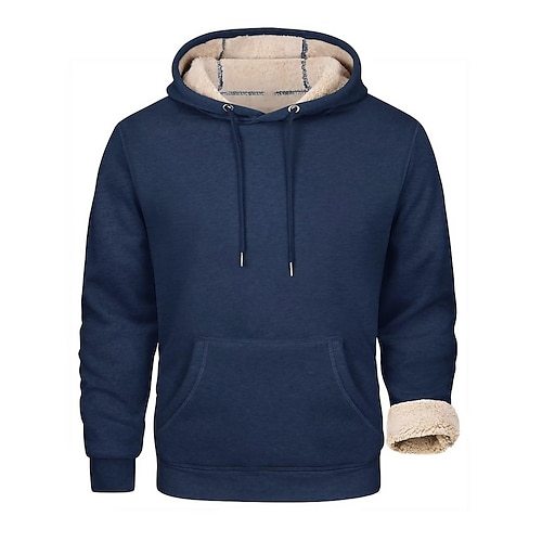 

Homme Sweat à capuche Sweat à capuche en molleton Noir bleu marine Orange Gris Capuche Plein Poche Sport Loisir du quotidien Vacances Vêtement de rue Frais Décontractées Automne hiver Vêtement Tenue