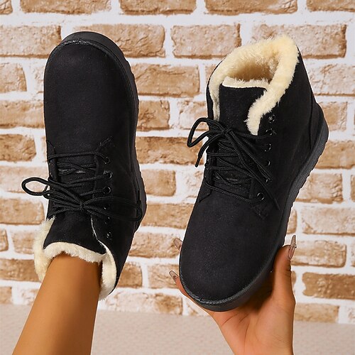 

Damen Stiefel Schneestiefel Übergrössen Winterstiefel Outdoor Täglich Innenfutter aus Fleece Stiefeletten Stiefeletten Winter Flacher Absatz Runde Zehe Klassisch Brautkleider schlicht Komfort