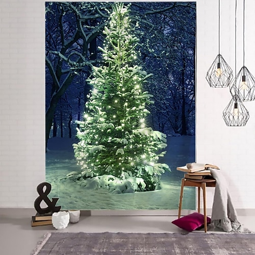 

Christmas Tree Hanging Tapestry Wall Art Large Tapestry Mural Decor Photograph Backdrop Blanket Curtain Home Bedroom Living Room Decoration