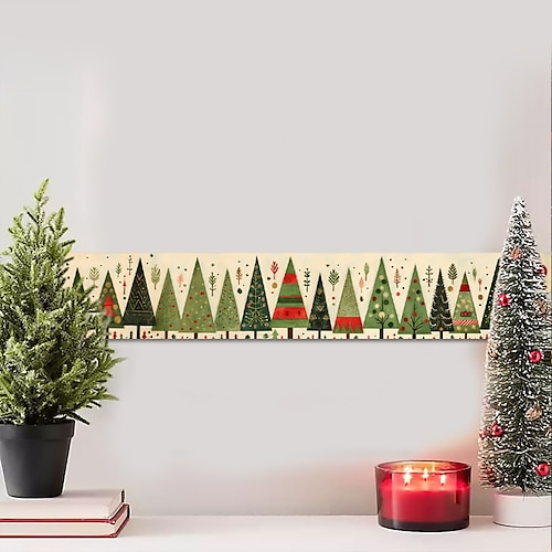 

Papier peint de Noël bordure arbre taille plinthe peler et coller auto-adhésif pvc/vinyle moderne imperméable autocollant mural pour chambre 10x240cm/3.93''x94.49''