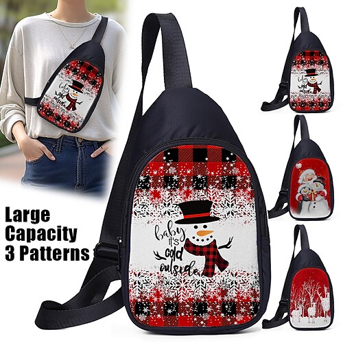 

Mujer Bolso bandolera Bolsa de hombro Bolsa Bandolera Poliéster Exterior Navidad Diario Cremallera Impresión Gran Capacidad Ligero Duradero Personajes