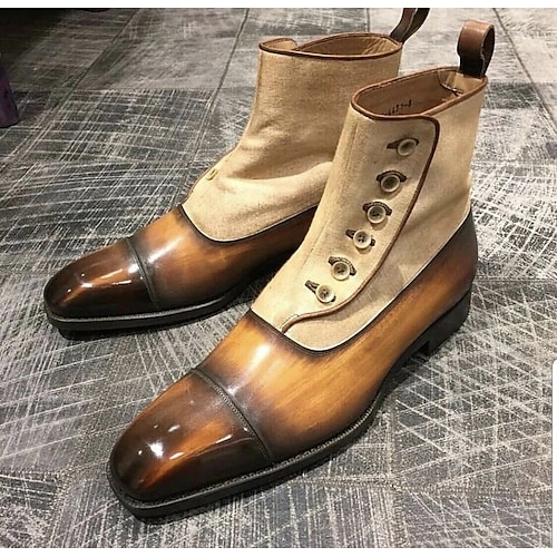 

Hombre Botas Botas con botones Zapatos formales Zapatos De Vestir Zapatos de Paseo Negocios Casual Británico Diario Oficina y carrera PU Felpa Altura Incrementando Mitad de Gemelo Cremallera Marrón