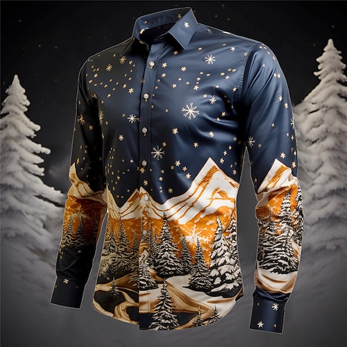 

Повседневная мужская рубашка с деревом и горой на открытом воздухе, уличная осень& Зимняя отложная рубашка с длинными рукавами, черная, желтая, темно-синяя, s m l
