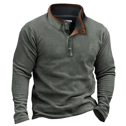 

Hombre Sudadera Verde Ejército Cuello Mao Plano Deporte Diario Festivos Vintage Básico Casual Primavera Otoño Ropa Sudaderas con capucha Sudaderas