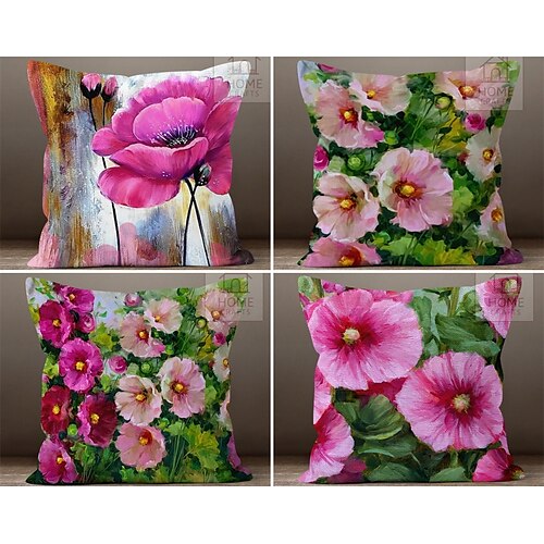 

Housse de coussin florale double face, taie d'oreiller carrée décorative douce, pour chambre à coucher, salon, canapé, chaise, 1 pièce