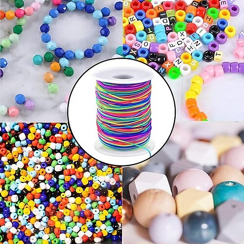 1mm Stretchy Bracelet String, Sturdy Rainbow Elastic String Elastic Cord  for Jewelry Making 