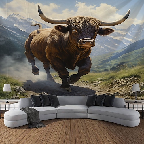 

Tapiz colgante de yak con animales salvajes, arte de pared, tapiz grande, decoración mural, fotografía, telón de fondo, manta, cortina, hogar, dormitorio, sala de estar