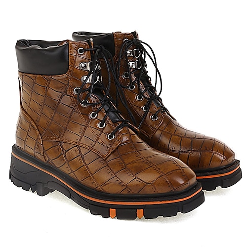 

Herren Stiefel Arbeitsschuhe Britisch Täglich PU Stiefeletten / Stiefeletten Schwarz Braun Herbst Winter