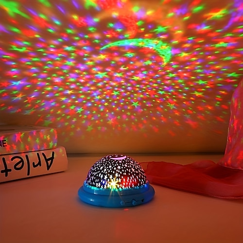 

1 unidad, pequeño OVNI, luz de noche estrellada, proyector LED, luz para dormir de bebé, dormitorio de niños, luz nocturna romántica de gypsophila, atmósfera de sueño de estrella de sueño