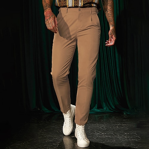 

Hombre Pantalones Chinos pantalones chinos Bolsillo Plano Comodidad Transpirable Exterior Diario Noche Mezcla de Algodón Moda Casual Caqui
