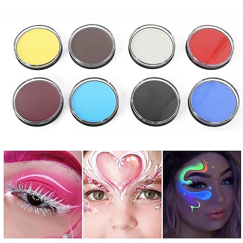 

kit de maquillage - peinture corporelle noire et blanche à base d'huile pour adultes - parfait pour le cosplay joker, zombie, vampire et squelette - longue durée et facile à appliquer