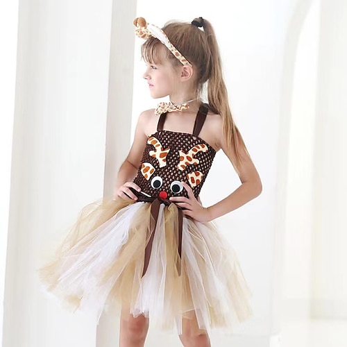 

Rentier Tutu Ausgefallenes Weihnachtskleid Santa Anzüge Mädchen Cosplay-Kostüm Weihnachten Weihnachten Maskerade Heiligabend Kinder Party Weihnachten Polyester Kostüm