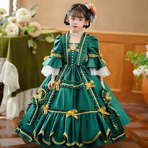 

Gothic Rococo Vintage Inspired Medieval Dress Party Costume Masquerade Princess Shakespeare Girls' Cosplay Costume Ball Gown Halloween Party Birthday Holiday Dress