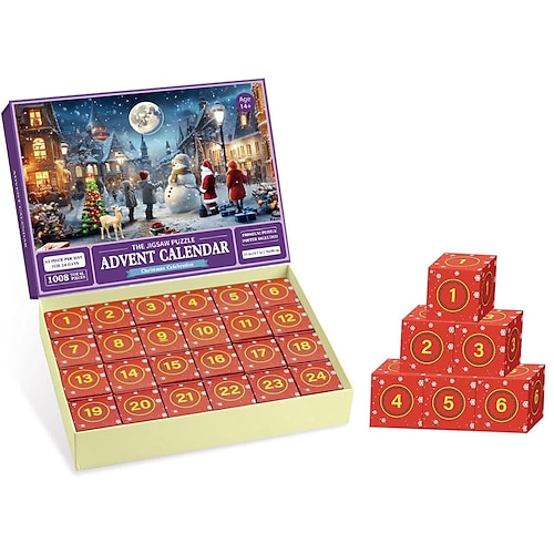 

Advent Calendar 2023 Christmas Jigsaw, Christmas Advent Calendar Puzzle, Advent Calendar 2023 Jigsaw Puzzles, 24 Parts 1008 Pieces Jigsaw Puzzles Gift for Countdown to Christmas, Xmas Gift