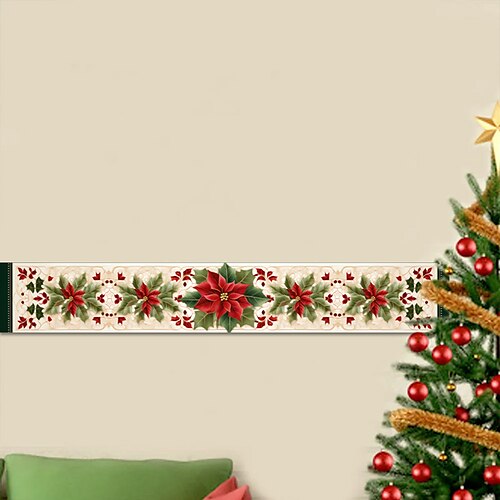 

Papel tapiz navideño, borde, planta, cintura, zócalo, autoadhesivo, pvc/vinilo, moderno, impermeable, calcomanía de pared para habitación, 10x240cm/3,93''x94,49''