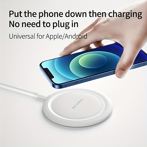 

Chargeur sans fil rond de bureau, tapis de chargement sans fil compatible avec les téléphones Android et les iPhones