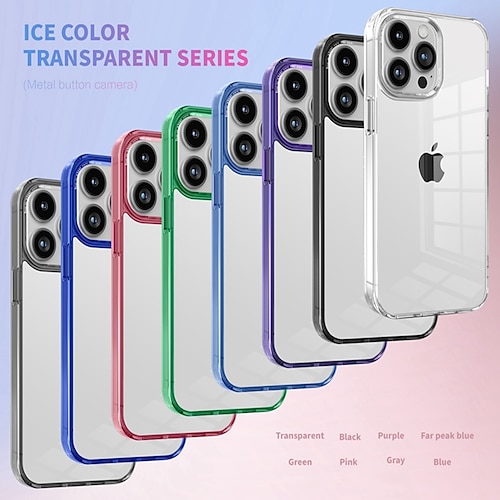 

teléfono Funda Para iPhone 15 Pro Max Plus iPhone 14 13 12 11 Pro Max Plus Funda Trasera Transparente No Amarillento Antigolpes Color sólido TPU ordenador personal