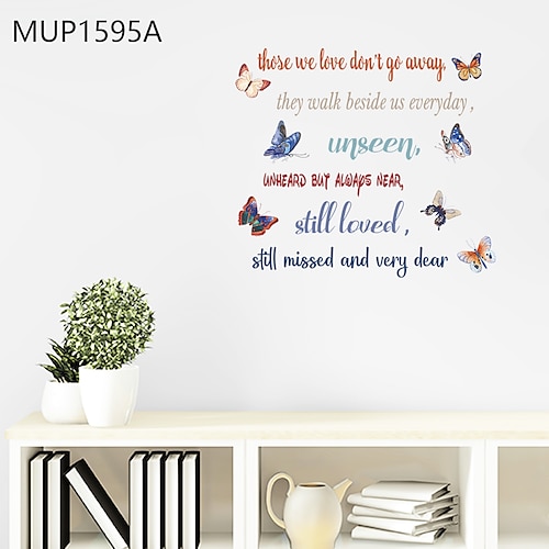 

Colorful Butterfly Tulip Flower Lnspirational English Proverbs Can Be Removed Children's Room Living Room Bedroom Study Home Background Decorative Wall Stickers