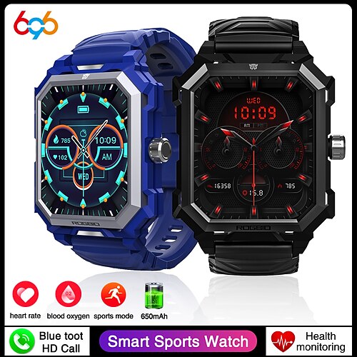 

TANK S3 Reloj inteligente 1.96 pulgada Smartwatch Reloj elegante Bluetooth Podómetro Recordatorio de Llamadas Seguimiento del Sueño Compatible con Android iOS Hombre Llamadas con Manos Libres