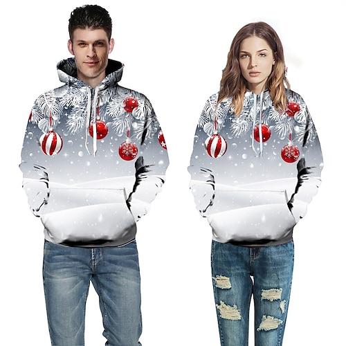 

père Noël Pull de Noël Sweat à capuche Sweat Imprime Poche avant Art graphique Sweat à capuche Pour Homme Femme Unisexe Adulte Impression 3D 100 % Polyester Soirée