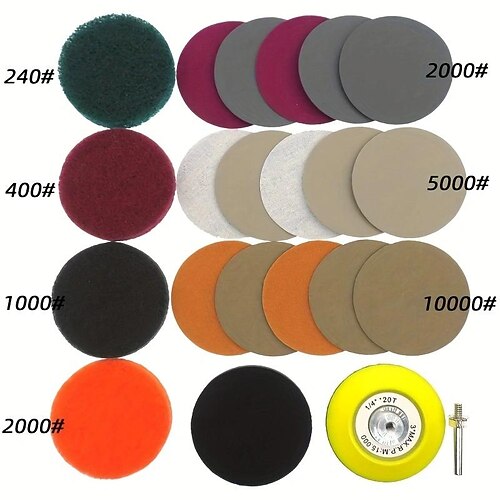 

21pcs/set 3 inch Car Headlight Lens Restoration Repair Kit Polishing Cleaner Cleaning Tool