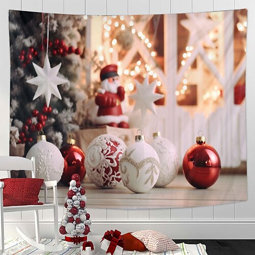 

Weihnachtsschmuck zum Aufhängen, Wandteppich, Wandkunst, Weihnachten, großer Wandteppich, Wanddekoration, Fotohintergrund, Decke, Vorhang, Zuhause, Schlafzimmer, Wohnzimmer, Dekoration