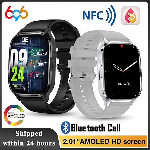 

HK21 Relógio inteligente 2.01 polegada Relógio inteligente Bluetooth Podômetro Aviso de Chamada Monitor de Sono Compatível com Android iOS Feminino Masculino Chamadas com Mão Livre Lembrete de