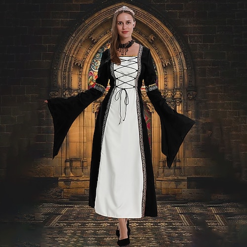 

Elegant Vintage Inspired Medieval Party Costume Masquerade Cosplay Women's Cosplay Costume Halloween Casual Daily Party / Cocktail Dress