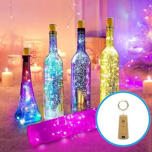 

1/3/5 pièces led bouteille de vin lumières avec liège led chaîne lumière fil de cuivre fée guirlande lumières noël fête de vacances décoration de mariage