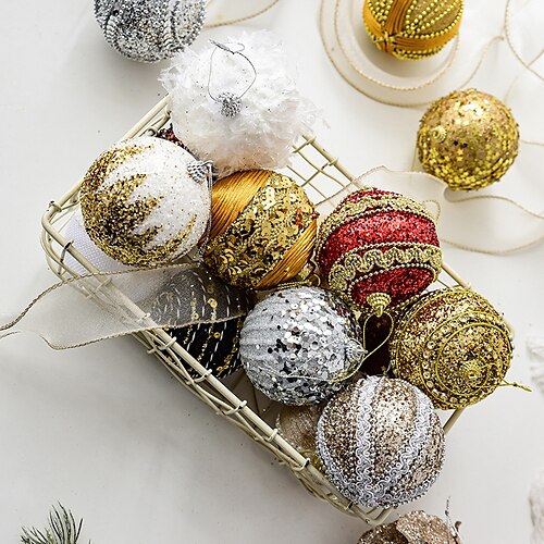 

Christmas Baubles Gold Red Christmas Balls Christmas Tree Decorations Hanging Balls Colorful Balls Holiday Decorations Ball Pendants