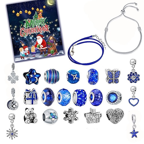  Calendario dell'Avvento di Natale 2025 Regalo di Natale Kit per realizzare braccialetti per il conto alla rovescia 24 giorni Regalo di Natale fai da te con perline e braccialetti per ragazze donne