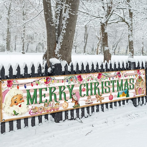 

Weihnachtsdekorationen, rosa Banner, Dekoration, Urlaub, Party, Atmosphäre, Anordnung, Ziehflagge, Geburtstagsflagge, hängende Dekoration