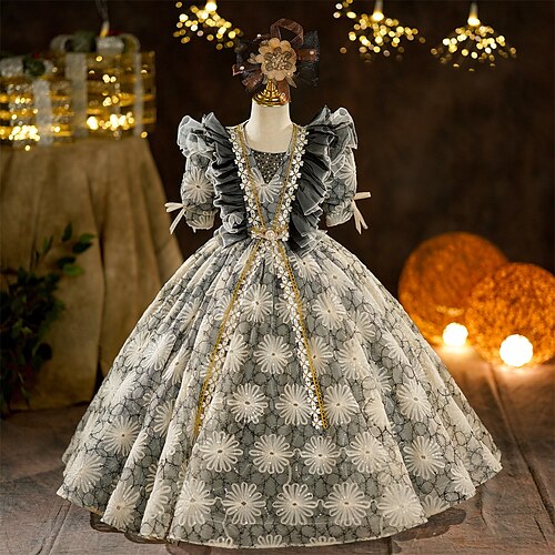 

Gothic Rococo Vintage Inspired Medieval Dress Party Costume Masquerade Princess Shakespeare Girls' Cosplay Costume Ball Gown Halloween Party Birthday Holiday Dress