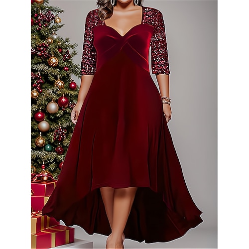 

женское бархатное платье больших размеров красное рождественское платье черное платье с пайетками платье для выпускного вечера длинное платье платье макси винно-королевский синий зеленый платье с половиной рукава