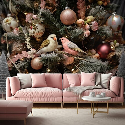 

Christmas Ornaments Bird Hanging Tapestry Wall Art Xmas Large Tapestry Mural Decor Photograph Backdrop Blanket Curtain Home Bedroom Living Room Decoration