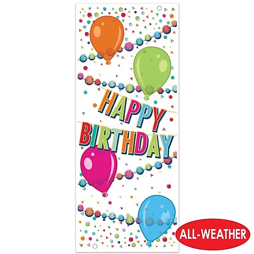 

Joyeux anniversaire porte couvre décoration toile de fond porte bannière pour porte d'entrée ferme noël vacances fête décoration fournitures