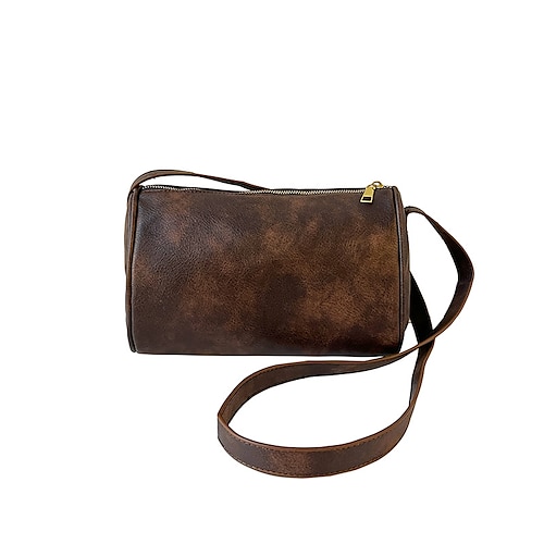 

Mulheres Bolsa crossbody Couro PU Diário Feriado Ziper Prova-de-Água Leve Anti poeira Côr Sólida Preto Marron