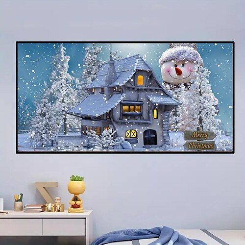 

1pc cadeau de noël bricolage diamant peinture noël neige scène diamant peinture artisanat maison cadeau sans cadre 40x70cm/15.75''x27.56''