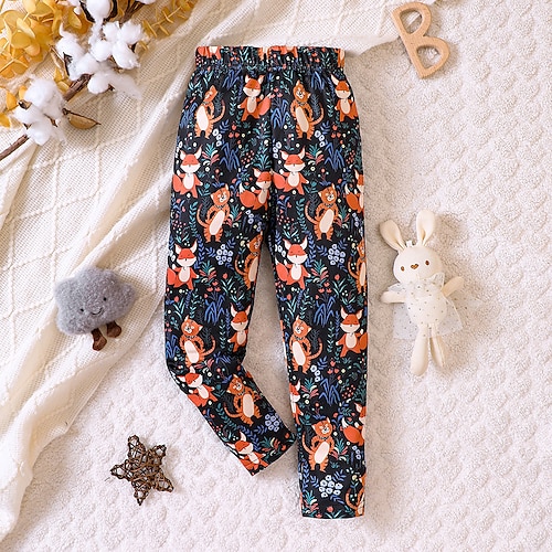 Patterned leggings - Dark blue/Animals - Kids