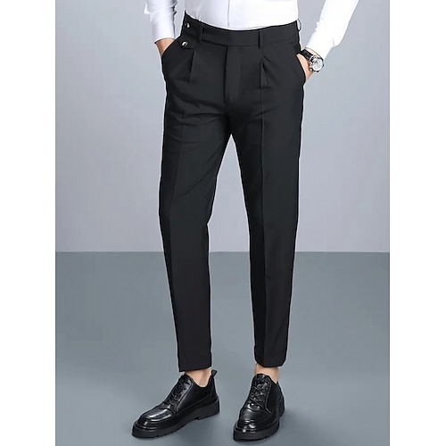 

Homme pantalon de costume Pantalon Pantalon de costume Poche Plein Confort Respirable Extérieur du quotidien Sortie Mode Décontractées Noir Bleu