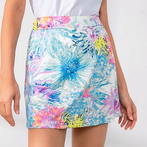 

Mulheres Saia de tênis Saia de golfe Respirável Secagem Rápida Pavio Humido Roupas de Tênis Vestuário de golfe Normal 2 em 1 Bolso para camiseta de golfe Floral Verão Tênis Golfe Pickleball