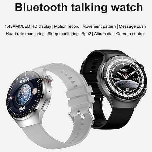 

GW56 Reloj inteligente 1.43 pulgada Smartwatch Reloj elegante Bluetooth Podómetro Seguimiento del Ejercicio Seguimiento de Actividad Compatible con Android iOS Mujer Hombre Larga espera Llamadas con