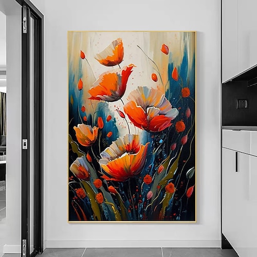 

Pintura al óleo de árbol de flores de colores originales, cuadro de arte de pared abstracto moderno, pintura en lienzo para sala de estar, decoración del hogar, lienzo enrollado (sin marco)