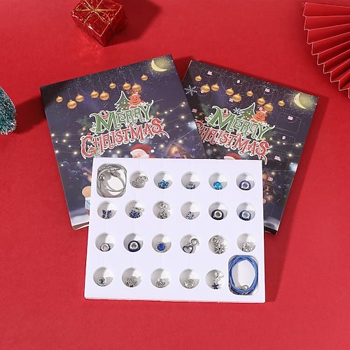  Calendario dell'Avvento di Natale 2025 Regalo di Natale Kit per realizzare braccialetti per il conto alla rovescia 24 giorni Regalo di Natale fai da te con perline e braccialetti per ragazze donne