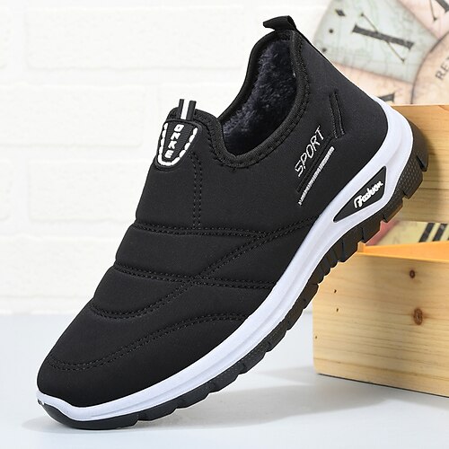 

Hombre Zapatillas de deporte Zapatos de invierno Forro de Lana Ciclismo Casual Exterior Diario Tejido Templado Transpirable Cómodo Mocasín Negro Azul Bloque de color Otoño Invierno