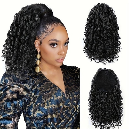 

14 pouces afro bouffée cordon extensions de queue de cheval afro crépus bouclés queue de cheval cordon queue de cheval pour les femmes extensions de cheveux synthétiques d'aspect naturel