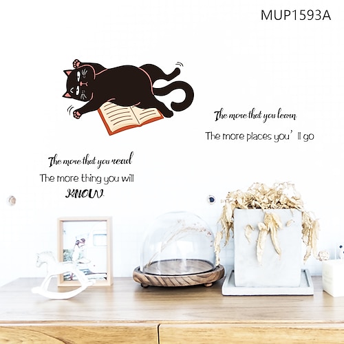 

Plus apprendre chat proverbes anglais dessin animé stickers muraux peut enlever salon étude chambre chambre d'enfants décoration de la maison fond stickers muraux