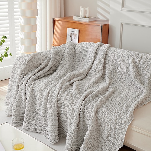 

Seersucker Throw Blanket Couch Sofa Cover Slipcover, Soft Cozy Throw Blankets Thicken Warm Decorative Farmhouse Throw Blanket for Home Decor, Bed, Sofa,Chair and Living Room